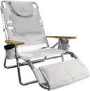 Ostrich Deluxe 3N1 Padded Beach Chair w/ Face Cushion & Arm Holes, Teal - Lightweight Folding Recliner w/ Adjustable Backrest