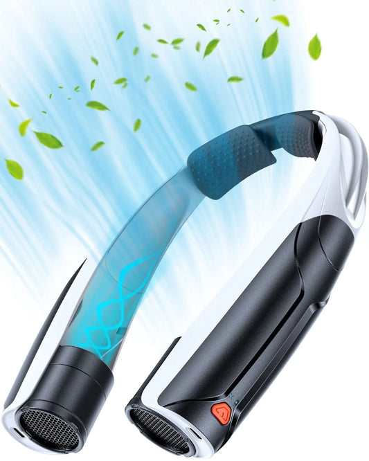 Portable Hands-Free Neck Fan 6000mAh Battery USB-C Rechargeable Ultra-Quiet 4 Adjustable Speeds Perfect for Office Outdoor Trave - M & M Global
