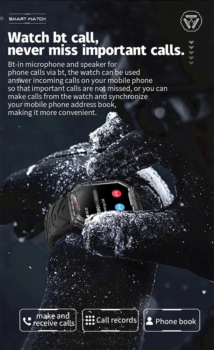SKMEI Outdoor Sport Compass Smart Watches For Men Women 650Mah Battery 3ATM Waterproof Voice Assistant Bluetooth Call Smartｗatch - M & M Global
