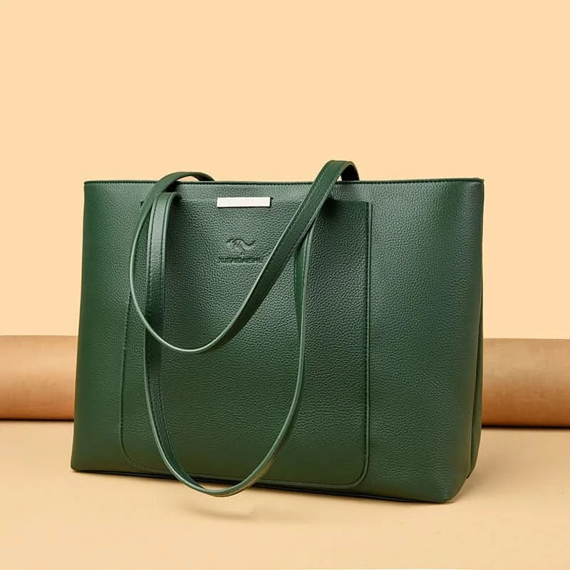 Solid Color Luxury Handbag Women Bags Designer HIgh Quality Leather Shoulder Bags for Women 2024 High Capacity Shopping Tote Bag - M & M Global