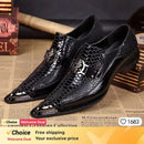 Luxury men's Oxford shoes, fashionable pointed purple brown men's formal shoes, snake skin printed handmade party shoes for men - M & M Global