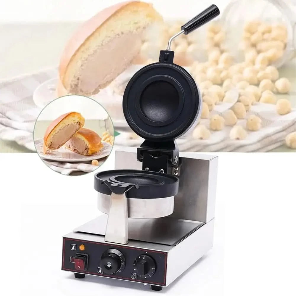 Burger Waffle Maker,110V Panini Press Machine,Time & Temp Control Burger Waffle Machine for Breakfast,Home Use Burger Making Mac - M & M Global