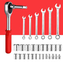 198 Piece Socket Wrench Auto Repair Tool Combination Package Mixed Tool Set Hand Tool Kit with Plastic Toolbox Storage Case - M & M Global