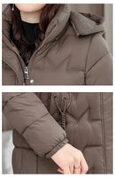 2024 New Winter Hooded Jacket Women Korean Parkas Loose Down Cotton Coats Overcoat Female Casual Thick Warm Windproof Outerwear