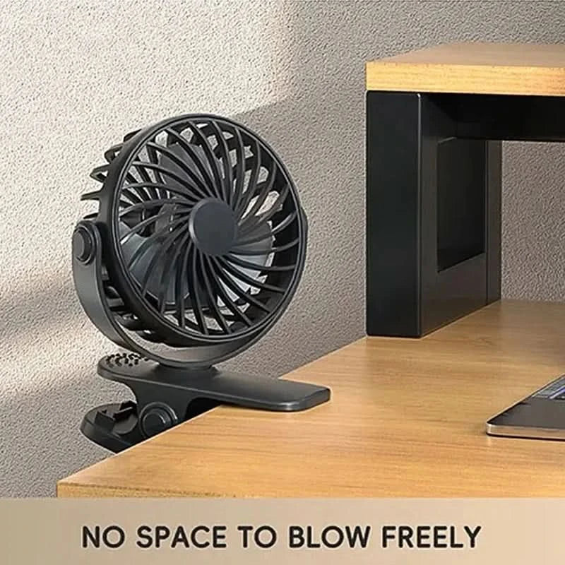 Rechargeable Portable Electric Fan 720° Rotating Hanging Clip Fan Night Light Air Cooler Outdoor Camping Small fans ventilador - M & M Global
