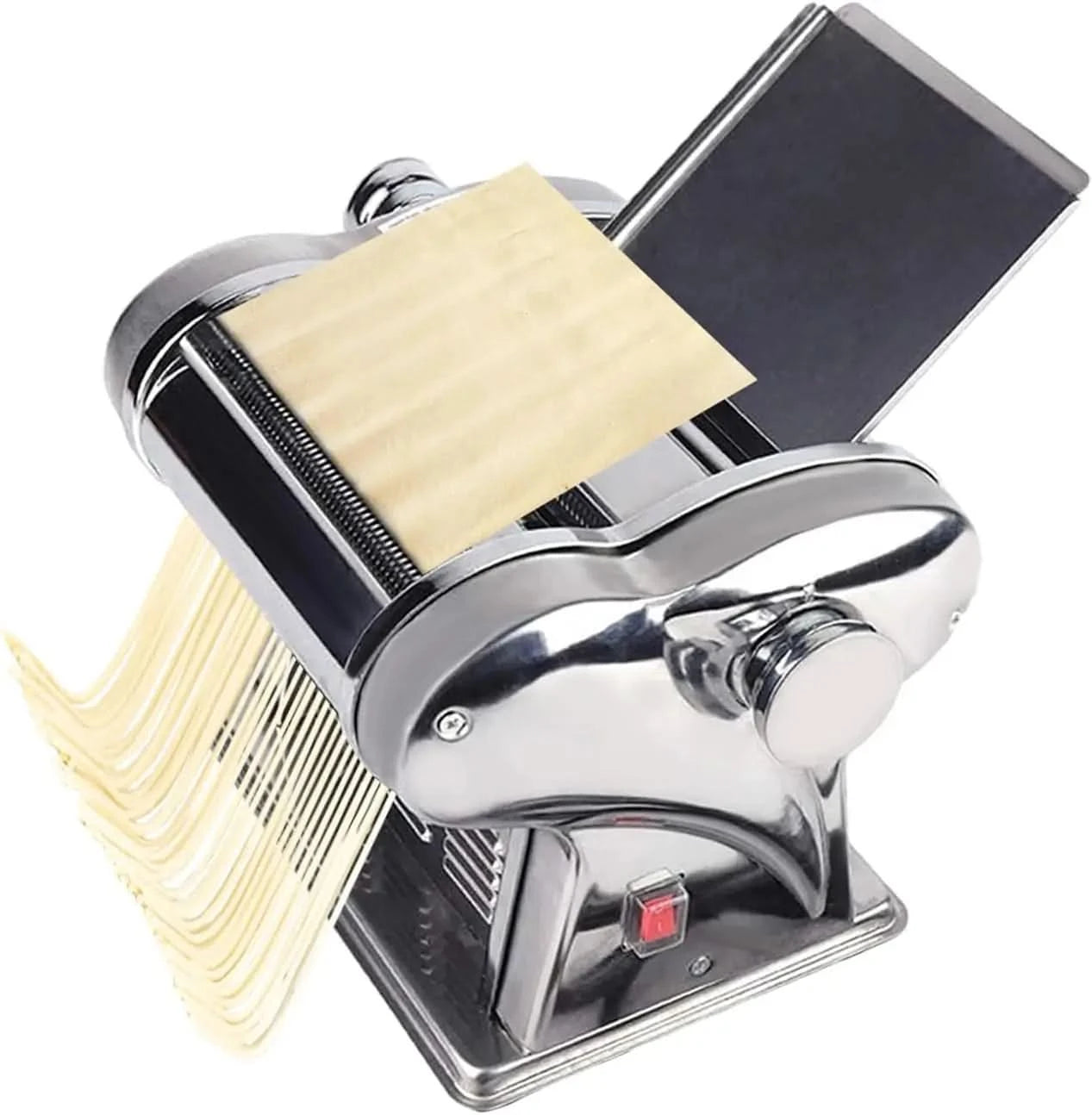 135W 110V Pasta Maker Machine, Two-Knife Electric Noodle Maker Machine Dough Roller Sheeter with Adjustable Thickness Setting, H - M & M Global