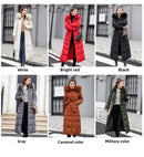Korean Style Thickened Winter Cotton Jacket Women's Long Coat with Fur Collar Slim Fit Hooded Ladies' Cotton Padded Coat