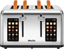 4 Slice Toaster with Touch Screen Control, 4 Wide Slots, Stainless Steel Smart Bread Toaster for Bagels, Muffins, Waffles, Dual - M & M Global