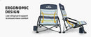 Tisetrail 2 Pack Portable Beach Chair For Adults Low Back Sling Chair With Cup Holder Folding Mesh Sand Chair Lightweight
