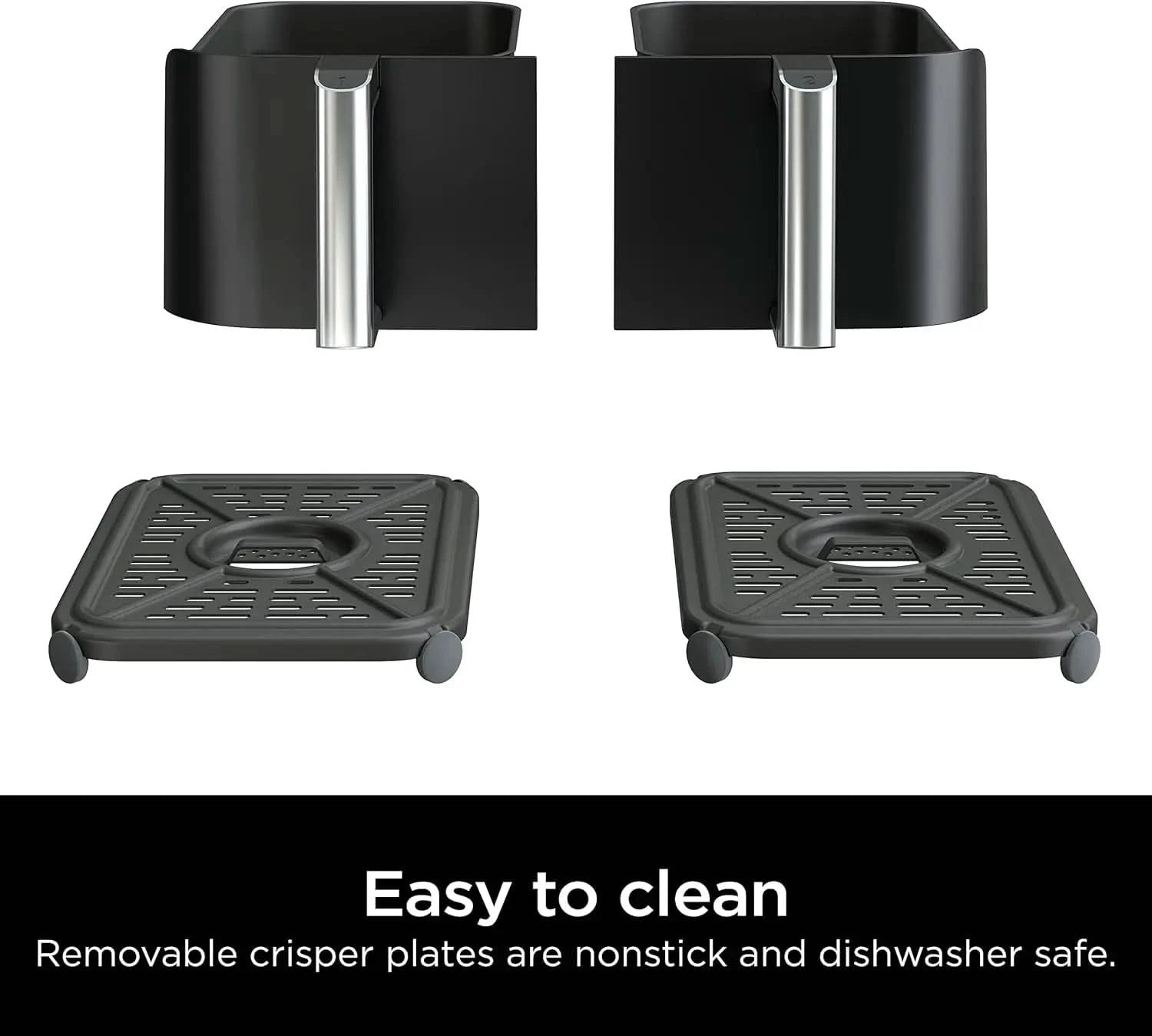 DZ090 Foodi 6 Quart 5-in-1 DualZone 2-Basket Air Fryer with 2 Independent Frying Baskets, Match Cook & Smart Finish to Roast, Ba - M & M Global