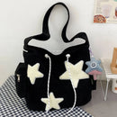 Women Star Pattern Corduroy Crossbody Bag Casual Tote Lady Fashion Large Capacity Shoulder Bag Girl Travel Messenger Bag Handbag - M & M Global