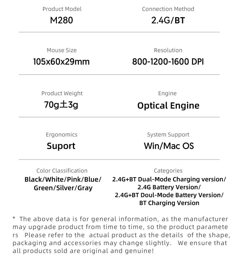 Xiaomi Silent Dual-mode Wireless Mouse Type-C Charging 2.4g Dpi Adjustable Rechargeable Ergonomic Morandi Portable Office Mouse