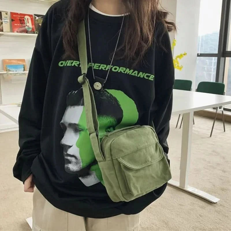 Fashion Small Canvas Crossbody Bags for Women 2025 Mini Shoulder Phone Purse Girl Student Cotton Cloth Mini Female Handbags Flap - M & M Global
