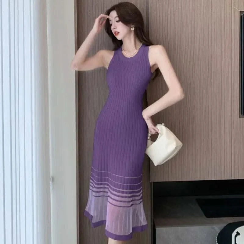 Dresses for Women Black SMidi Woman Dress Party Evening Night Club Prom Casual Youth G Fashion Summer 2024 Retro Sensual Sexy X - M & M Global