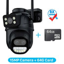 6K 12MP Outdoor Wifi Camera PTZ 8X Optical Zoom Three Lens Dual Screens Video Surveillance 8MP Dual Lens CCTV Security IP Camera - M & M Global