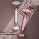 Face And Neck Massager Roller and Guasha Board Resin Non-rose Crystal Jade Roller Beauty Double-ended Massage Skincare Tools - M & M Global