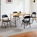 JHK Leather Padded Folding Living Room Chairs 2 Pack Sturdy Metal Foldable Chair Easy to Use and Storage Outdoor for Home Office