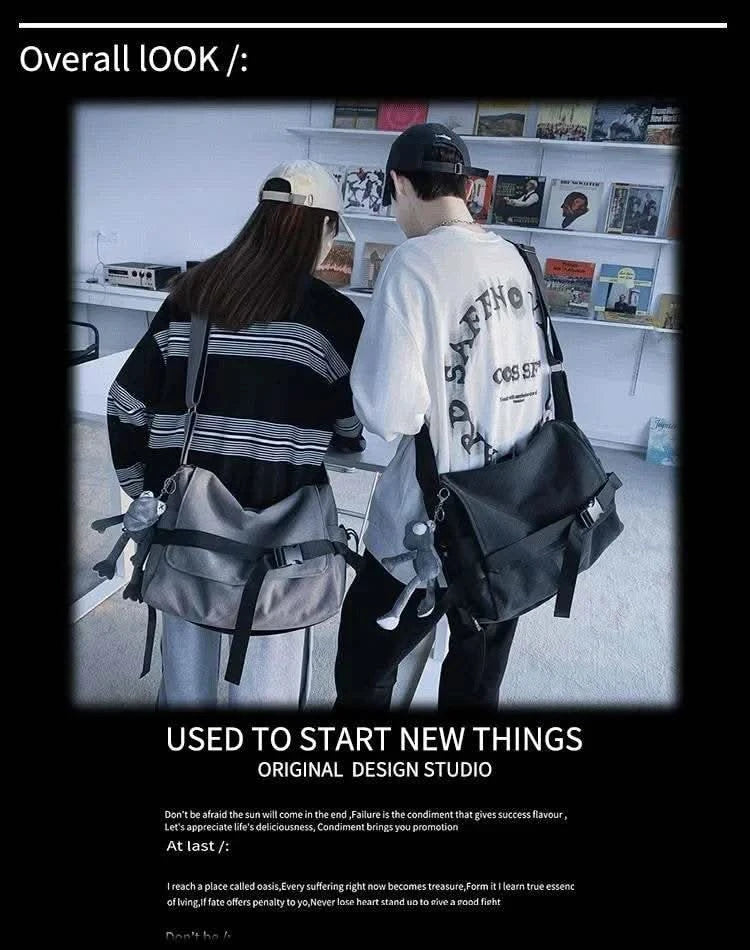 Canvas Messenger Bag Ladies Big Capacity Handbags Shoulder Bag Youth Girls Student School Bags Fashion Men Crossbody Bags Bolsos - M & M Global
