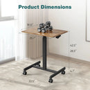 JHK Portable Computer Desk Laptop Height Adjustable Table Mobile Sitting Workstation Lockable Wheels Suitable For Work Learning