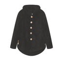 Fashion Trend Autumn and Winter Press-pleated Printed Turn-collar Long-sleeved Shirt Two-piece Furry Coat