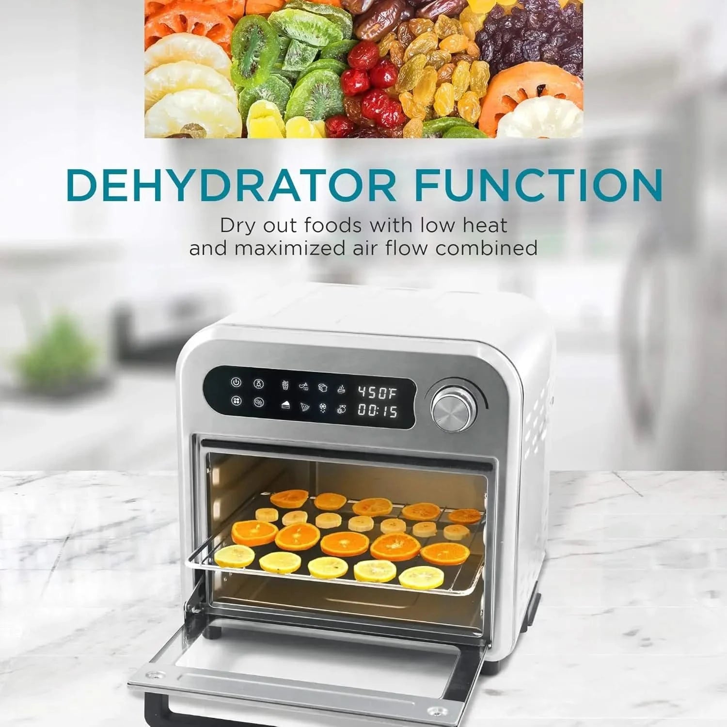 EAF1010D Programmable 10L Air Fryer Convection Countertop Oven, 8 Menu Settings, Temperature + Timer Controls, Bake, Toast, Broi - M & M Global