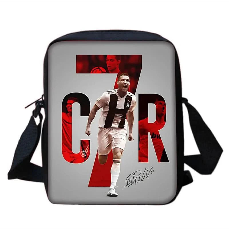 pcs set Football CR7 Star Child School Backpack with Lunch Bags Pencil Bags School Bags for R-Ronaldos Boys Girls Best Gift - M & M Global