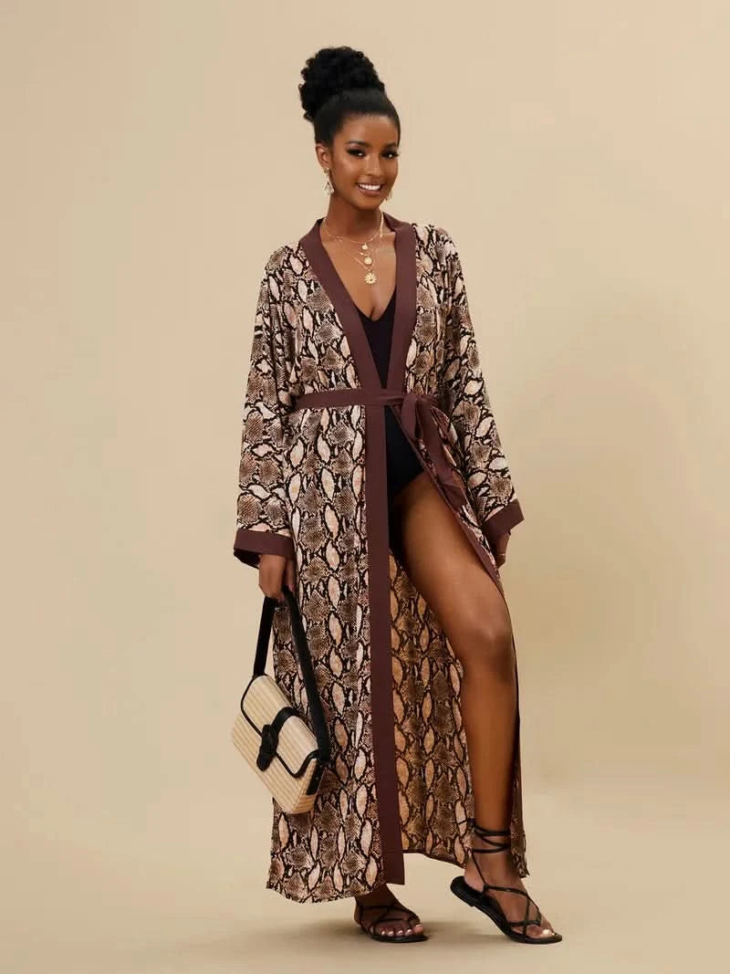 Para Praia Kimono Beach Robe 9 Colors Bikini Cover Ups Beachwear Femme Long Dress Sarong Women Loose Cardigan Swimsuit Covers - M & M Global