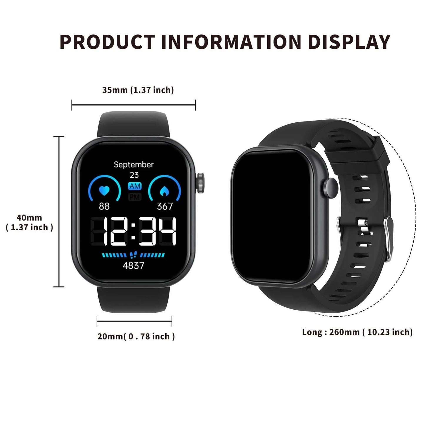 Smart watch, multi-sport mode, message reminder, multiple APP reminders, suitable for men and women, custom wallpaper