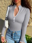 Seamless Yoga Pullover Shirts Women's Sports Fitness Long Sleeve Ribbed High Waist Tights Fitness Yoga Sports Top