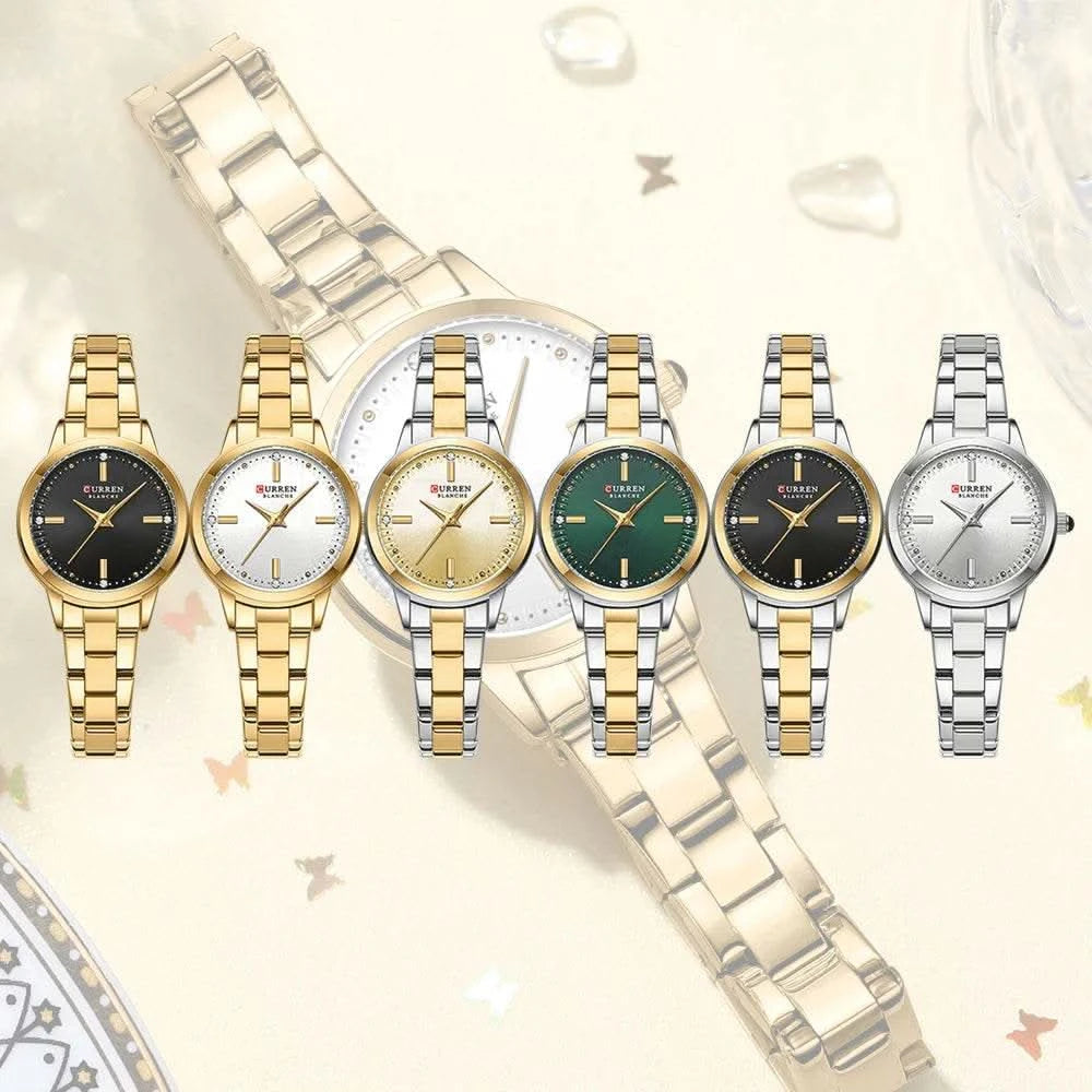 CURREN-Women's Simple Dial Wristwatch, Elegant and Charming Bracelet Quart Watches for Lady, Fashion Brand - M & M Global