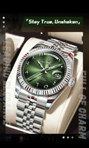 POEDAGAR Fashion High Quality Men Clock Waterproof Date Week Watch For Man Stainless Steel Luxury Quartz Men's Watches Reloj+Box