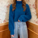2025 Winter Imitate Mink Wool Hot Fleecing Female Turtleneck Elastic Casual Sweater Women Knitted Tops Pullovers Soft  Warm