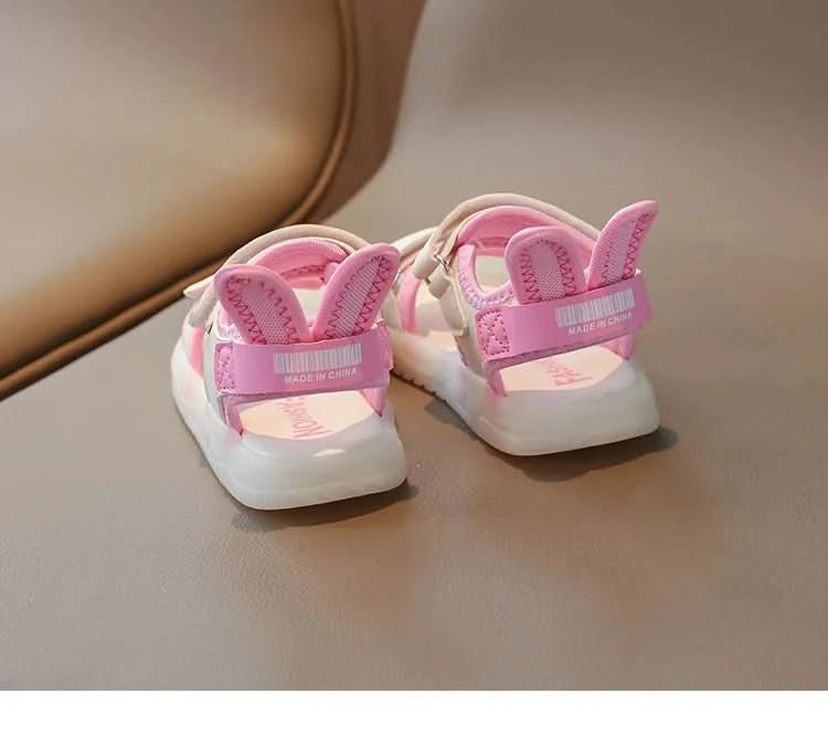 Children's Sandals 2-12 Years Old Cartoon Greenish Pink Soft Boys Girls Beach Shoes Casual Non-slip Kids Baby Sports Sandals - M & M Global