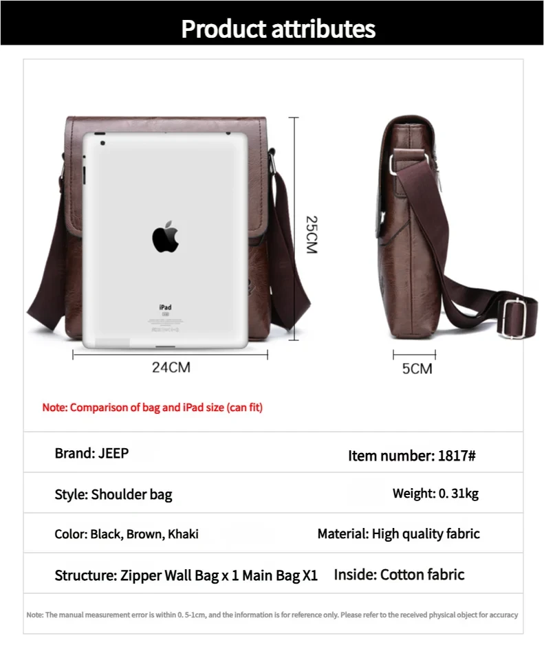 Men's crossbody bag, travel shoulder bag, lightweight men's wallet, small casual crossbody bag, work travel - M & M Global