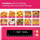 Limited Edition Happy Pink Infrared Heating Air Fryer Toaster Oven, Extra Large Countertop Convection Oven 10-in-1 Combo, 6-Slic - M & M Global