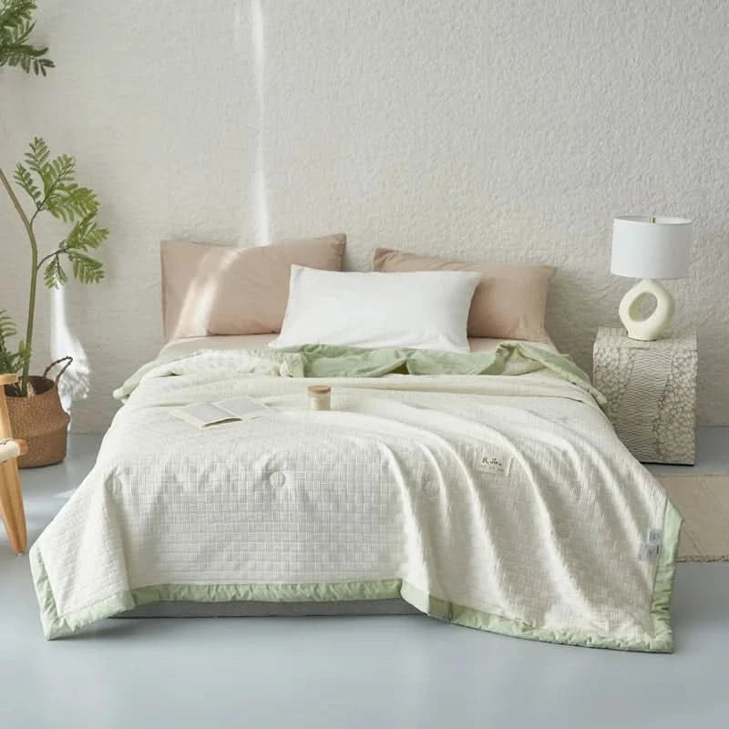 Single Bed/Queen Bed/King Bed Good Quality Jacquard Craftsmanship Soybean Fiber Summer Quilt - M & M Global