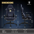 Dowinx Gaming Chair with Massage Lumbar Support, Suede Fabric Ergonomic Computer Chair with Footrest for Adults