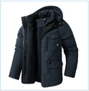 LZLLTT Men Winter Warm Parkas Mens Fleece  Jacket Parkas Men Casual Cotton Outdoor Fur Trench Padded Jackets Coats