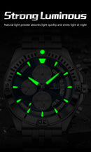 POEDAGAR Luxury Sports Man Wristwatch Waterproof Luminous Chronograph Date Quartz Men's Watches Casual Stainless Steel Men Watch