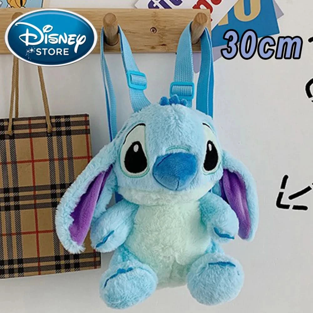 New Disney Plush Backpack Ins Japanese Blue Stitch Funny Cartoon Large-Capacity Student Backpack Kindergarten Bag Child Gift - M & M Global