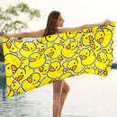 Extra Large Quick-drying Microfiber Beach Towel with Chic Duck Design - Super Absorbent, Lightweight and Stylish - M & M Global