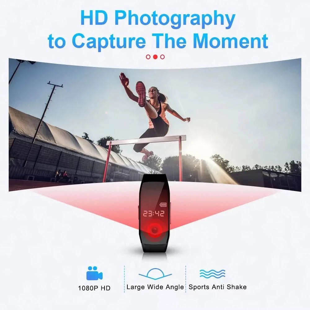 HD Mini Camera Watch 8-256GB Video Voice Recorder Bracelet USB Flash Driver Dictaphone Noise Reduce Sound Recording Wristband - M & M Global