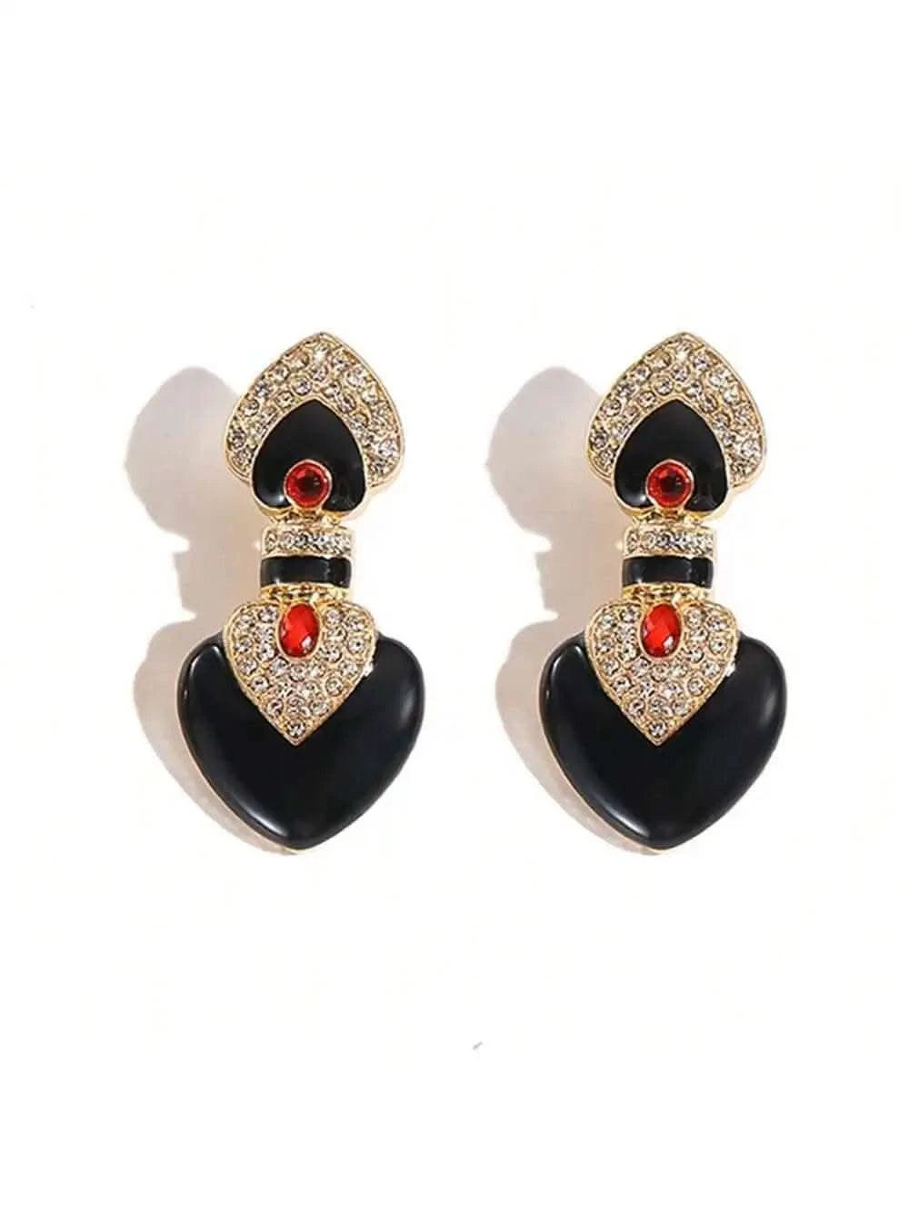 Bride Wedding Jewelry Set Elegant Enamel Rhinestone Love Imitation Pearl Beaded Necklace and Earrings Women's Party Accessories - M & M Global