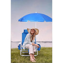 Blue Backpack Beach Chair with Cooler and Umbrella, Cup Holder for Outdoor, Camping, BBQ, Travel, Picnic