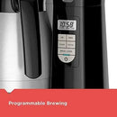 12-Cup Thermal Programmable Coffee maker, Brew Strength Selector, Auto-clean, Black and Silver - M & M Global