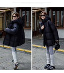 2025 Winter New Down Coat Women Parkas Fashion Long Hooded Outerwear Female Cotton-padded Padded Jacket Loose Ladies Overwear