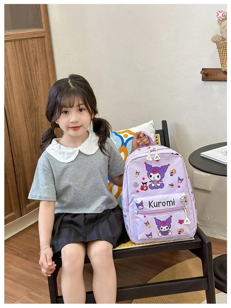Sanrio Kuromi Hello Kitty My Melody Cinnamoroll Cartoon Backpack Cute Pompom Purin Pochacco School Bag For Adults Kids Sac A Dos - M & M Global