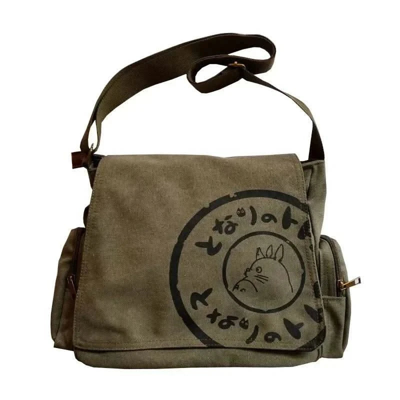 Canvas Messenger Handbag Simple Large Capacity Artistic Washed Women Oblique Straddle Canvas Bag Leisure Shopping Women Handbag - M & M Global