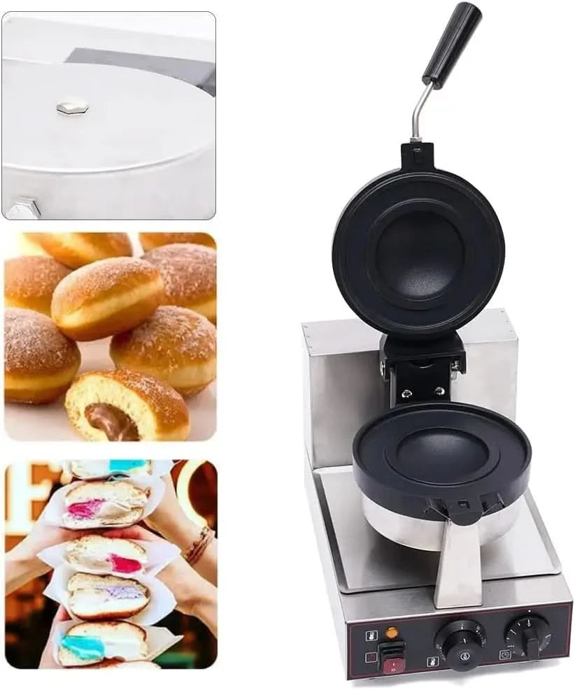 Burger Waffle Maker,110V Panini Press Machine,Time & Temp Control Burger Waffle Machine for Breakfast,Home Use Burger Making Mac - M & M Global
