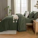 solid striped check Comforter set, soft microfiber, lightweight and breathable, easy to care for - bedding set for all seasons